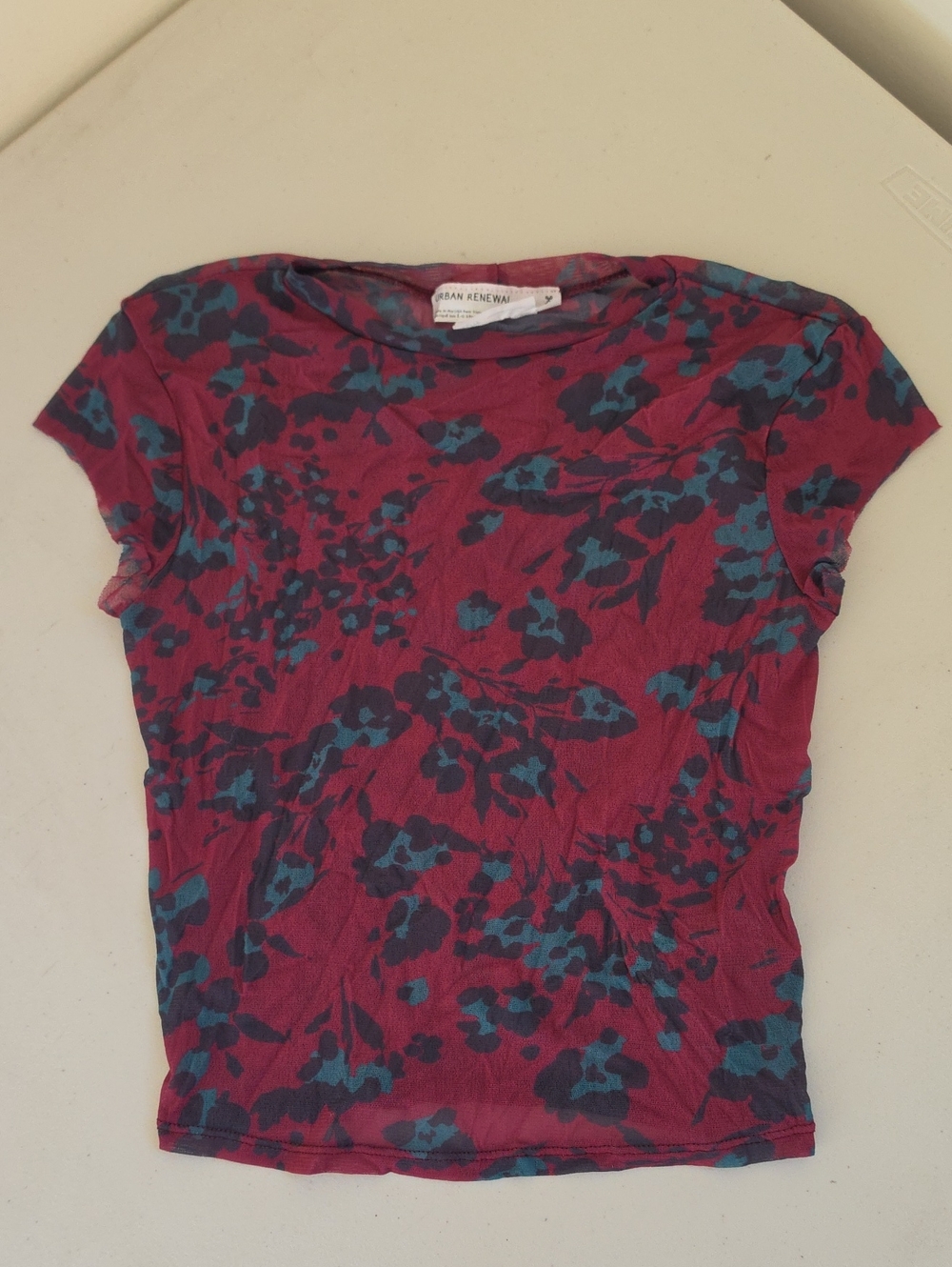 Urban Renewal Short Sleeve Floral Print Top XS